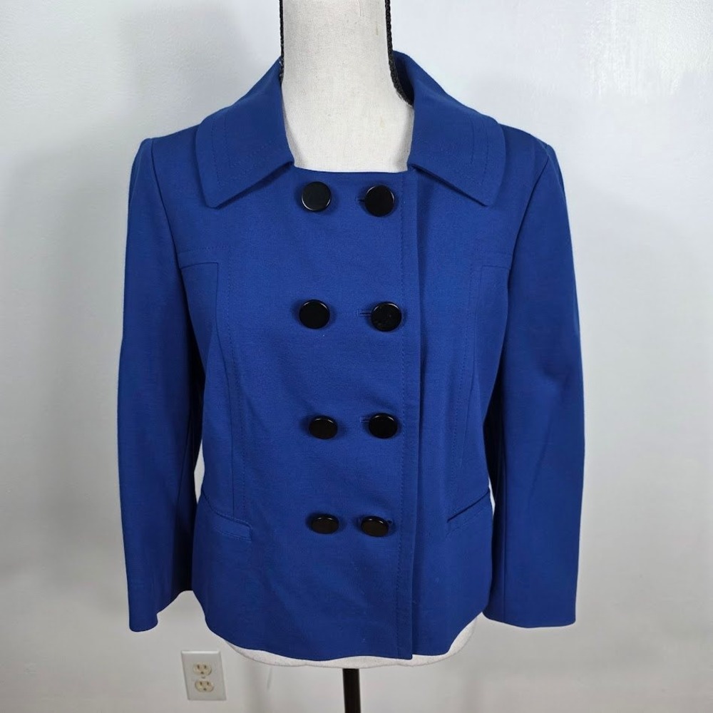 Ann Taylor Bold Double Breasted Blazer‎ 10 P Jacket Academic Quiet Luxury